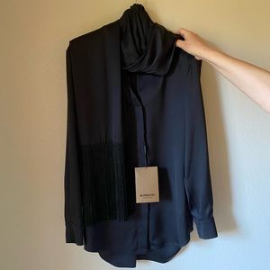 Burberry silk fringe blouse